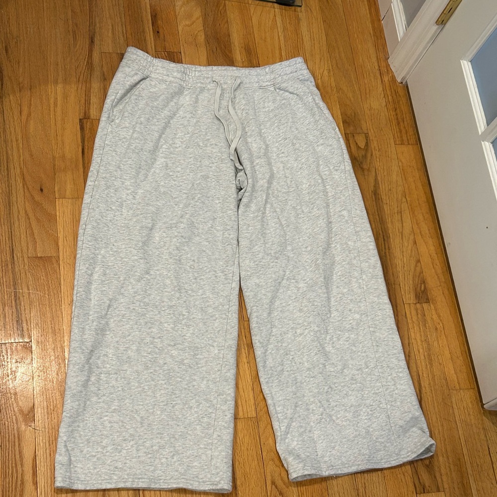 Adjustable rise baggy fleece sweatpants